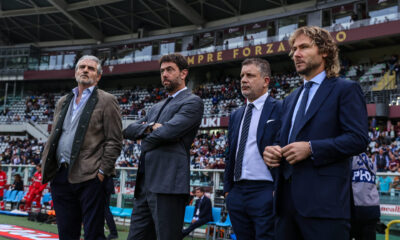 L'ex dirigenza bianconera: Arrivabene, Agnelli, Cherubini e Nedved (© Agenzia Fotogramma)