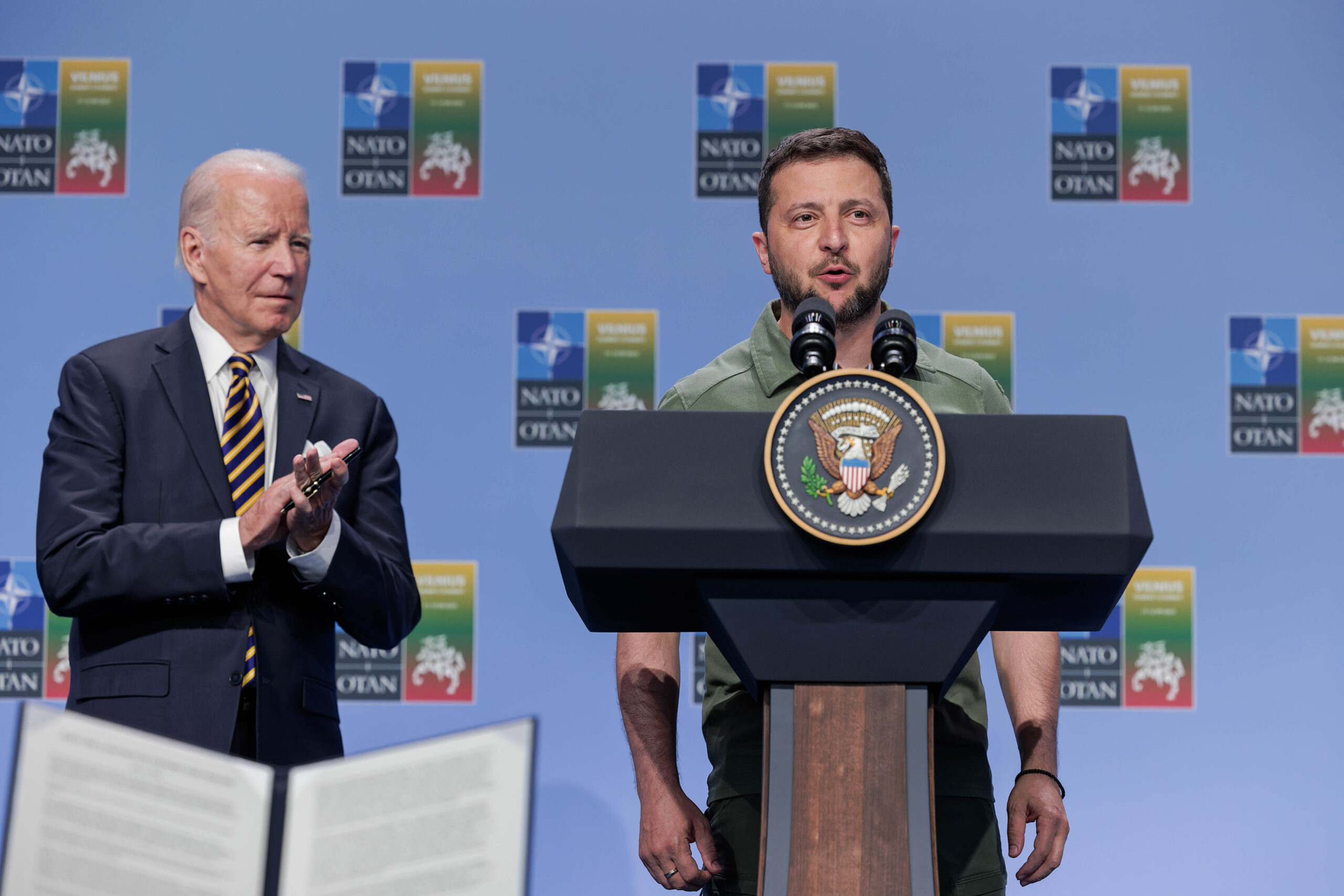 Joe Biden e Volodymyr Zelensky, presidente dell'Ucraina