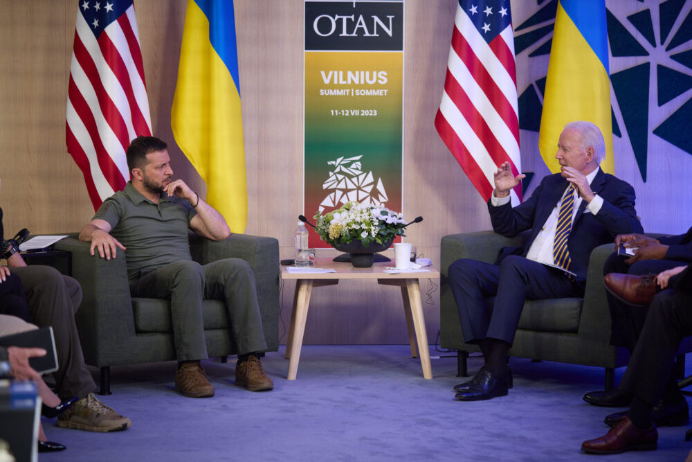 Zelensky e Biden a Vilnius (© Agenzia Fotogramma)