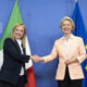 Giorgia Meloni con Ursula Von der Leyen