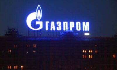 Logo Gazprom, azienda russa leader nel gas