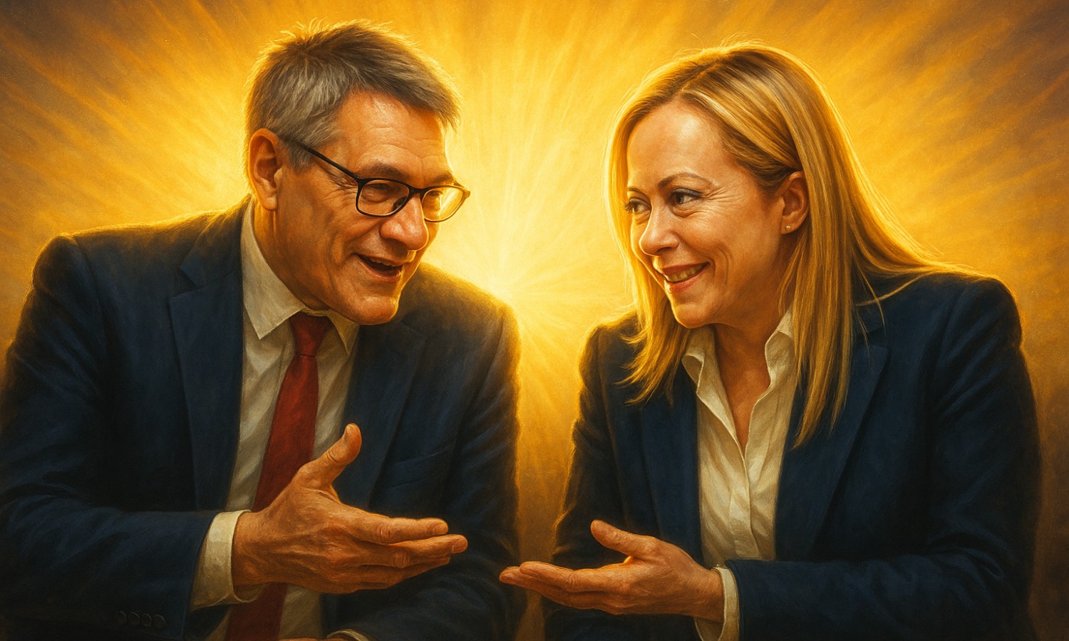 Maurizio Landini e Giorgia Meloni