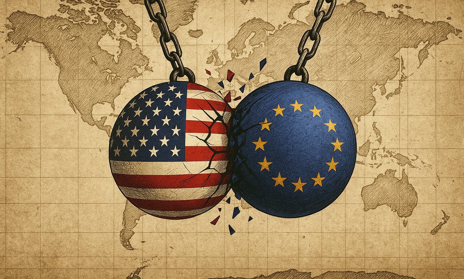 Bandiera degli Stati Uniti e dell'Unione Europea