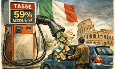 Il diesel italiano è il più tassato d’Europa, 59% del prezzo alla pompa è composto da accise e IVA