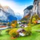 Vista autunnale sulla valle di Lauterbrunnen in Svizzera