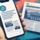 Uno smartphone mostra una risposta AI con una scheda-fonte anonima dall’aspetto di una pagina di giornale locale.