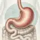 Illustrazione anatomica dello stomaco e del tratto digestivo superiore, riferita alla chirurgia metabolico-bariatrica.