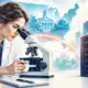 Illustrazione con un microscopio e un quaderno accanto a un server, a rappresentare le diverse valutazioni sulla fiducia nell’intelligenza artificiale.