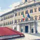 Illustrazione della facciata della Camera con un fascicolo chiuso in primo piano.
